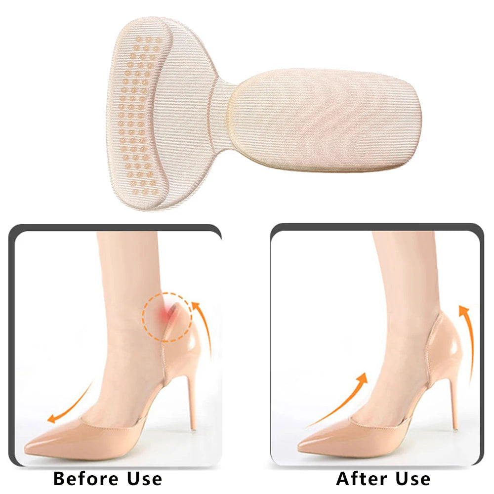 4Pcs Heel Pads Sticker Self-Adhesive Shoe Pads for Too Big Shoes Reduce Size Insert High Heels Pain Relief Insole Heel Protector