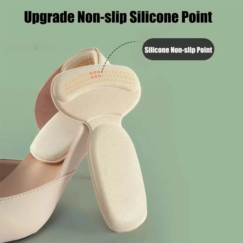 4Pcs Heel Pads Sticker Self-Adhesive Shoe Pads for Too Big Shoes Reduce Size Insert High Heels Pain Relief Insole Heel Protector