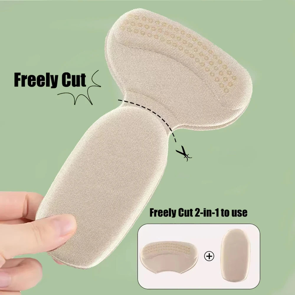 4Pcs Heel Pads Sticker Self-Adhesive Shoe Pads for Too Big Shoes Reduce Size Insert High Heels Pain Relief Insole Heel Protector