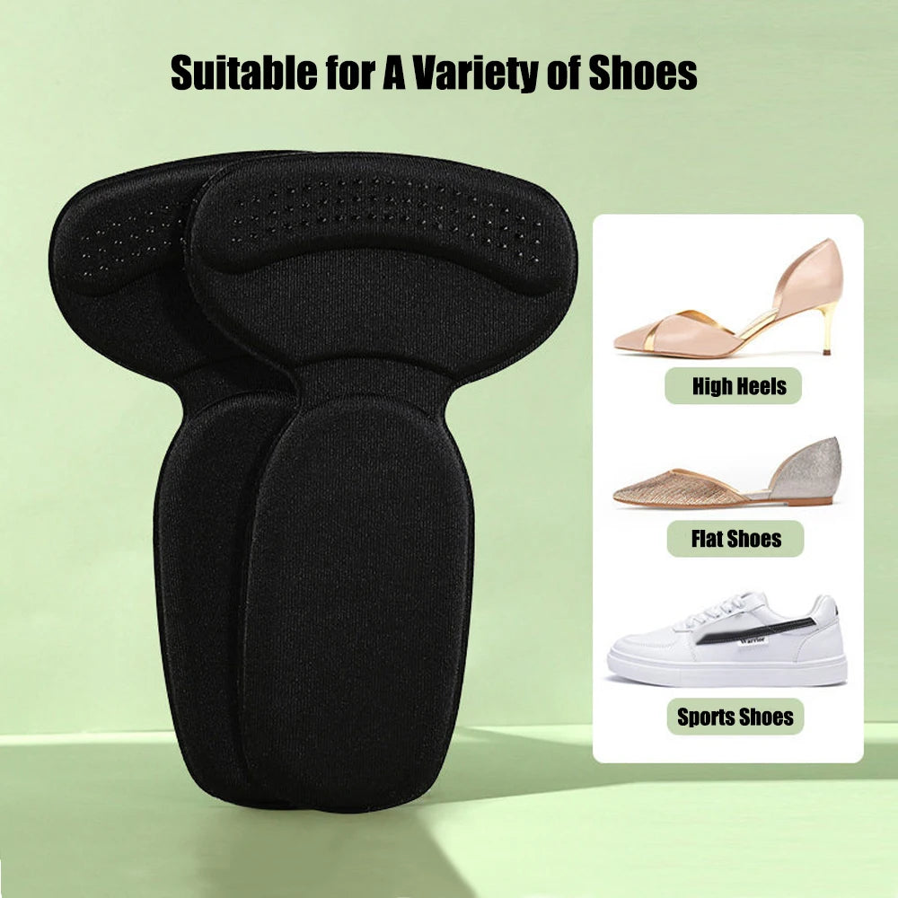 4Pcs Heel Pads Sticker Self-Adhesive Shoe Pads for Too Big Shoes Reduce Size Insert High Heels Pain Relief Insole Heel Protector